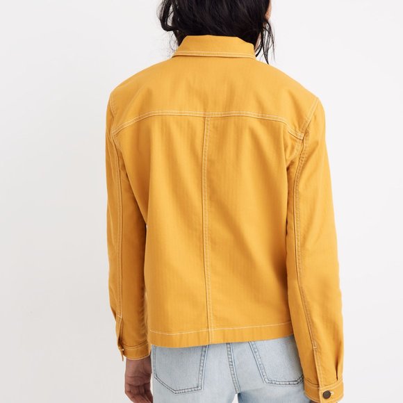 Madewell Cropped Chore Jacket in Tungsten Glow (Golden Yellow) Small - Picture 5 of 6